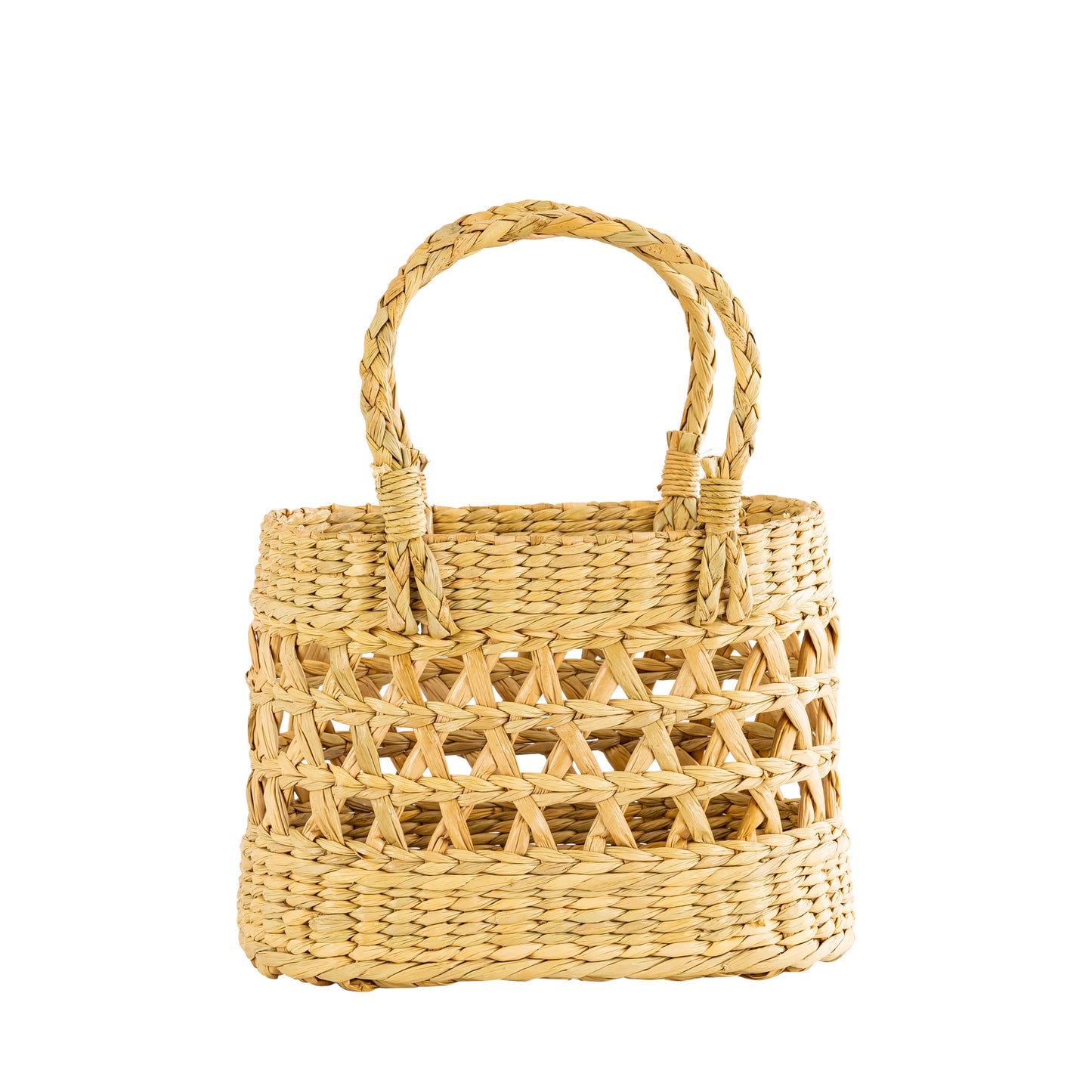 Kauna Grass, Water Hyacinth, Seagrass Gifting Basket - Handmade Basket - Medium Size