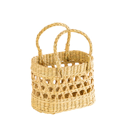 Kauna Grass, Water Hyacinth, Seagrass Gifting Basket - Handmade Basket - Medium Size