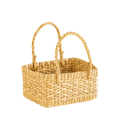 Kauna Grass, Water Hyacinth Gift Hamper Basket, Seagrass Gifting Basket - Small