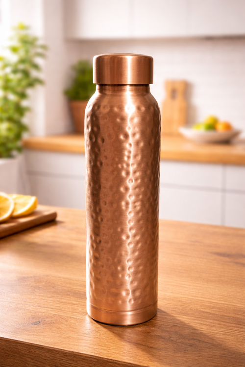 Charkha Pure Copper Designer Water Bottle