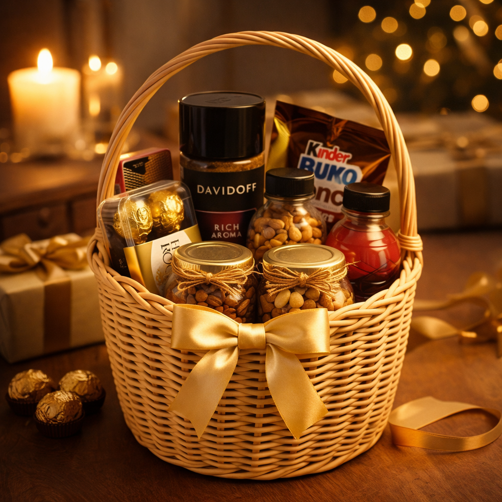 Handwoven Rattan Gift Basket