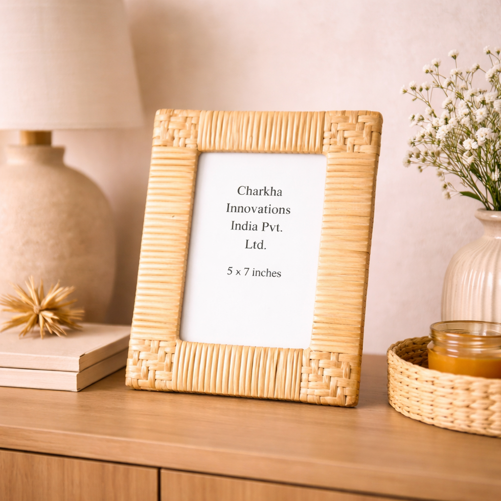 decorative cane picture frame charkha craft
