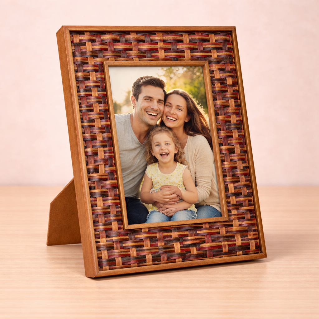Family memories in a woven frame