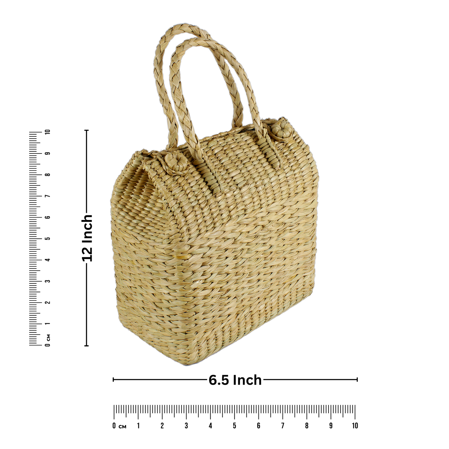 Kauna Grass Picnic Basket, Water Hyacinth Handwoven Bag, Seagrass Picnic Bag - Large Size