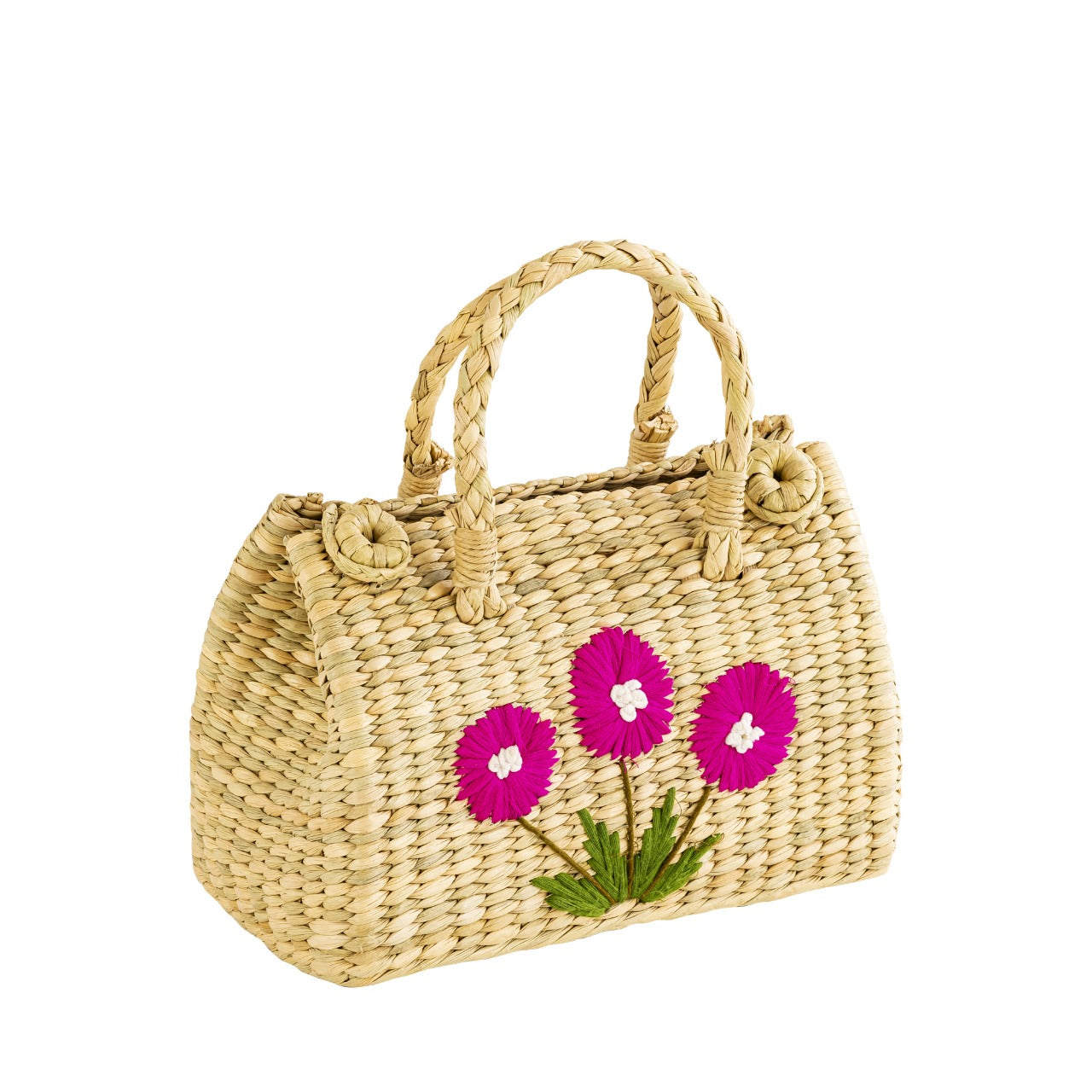 Pink Flower Embroidery Bag