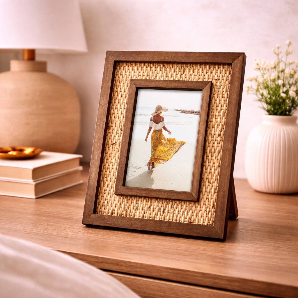 woven wicker wicture frame