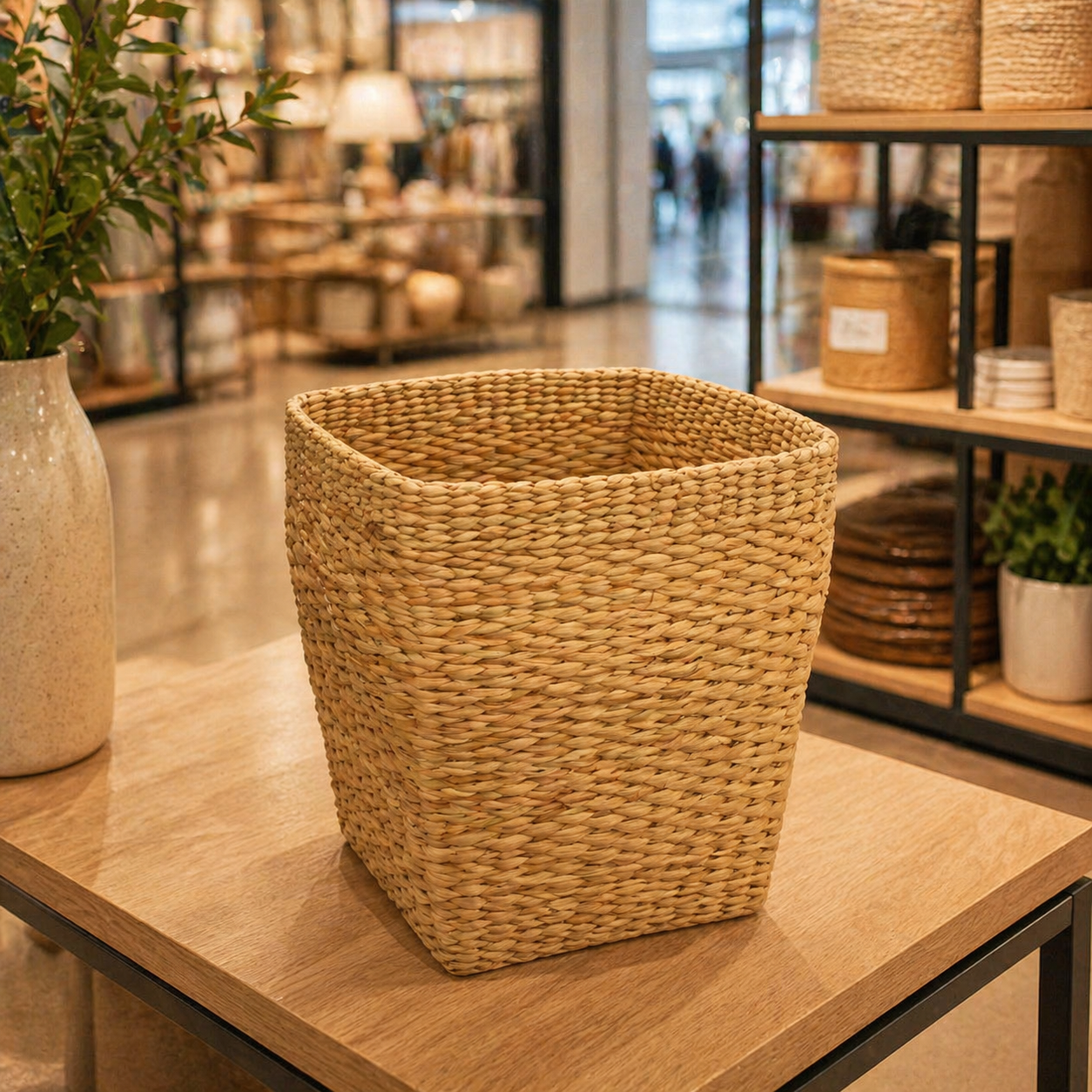 Oval Natural Waste Basket for Home & Office