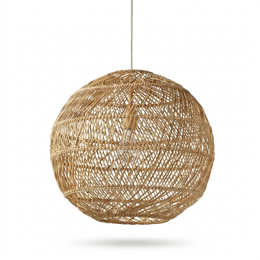 Handwoven Cane Pendant Ceiling Lamp