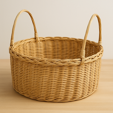 Handmade Cane  Gift Basket with Handle