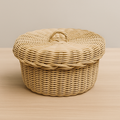 Handmade Cane Rattan Gift Basket with Lid