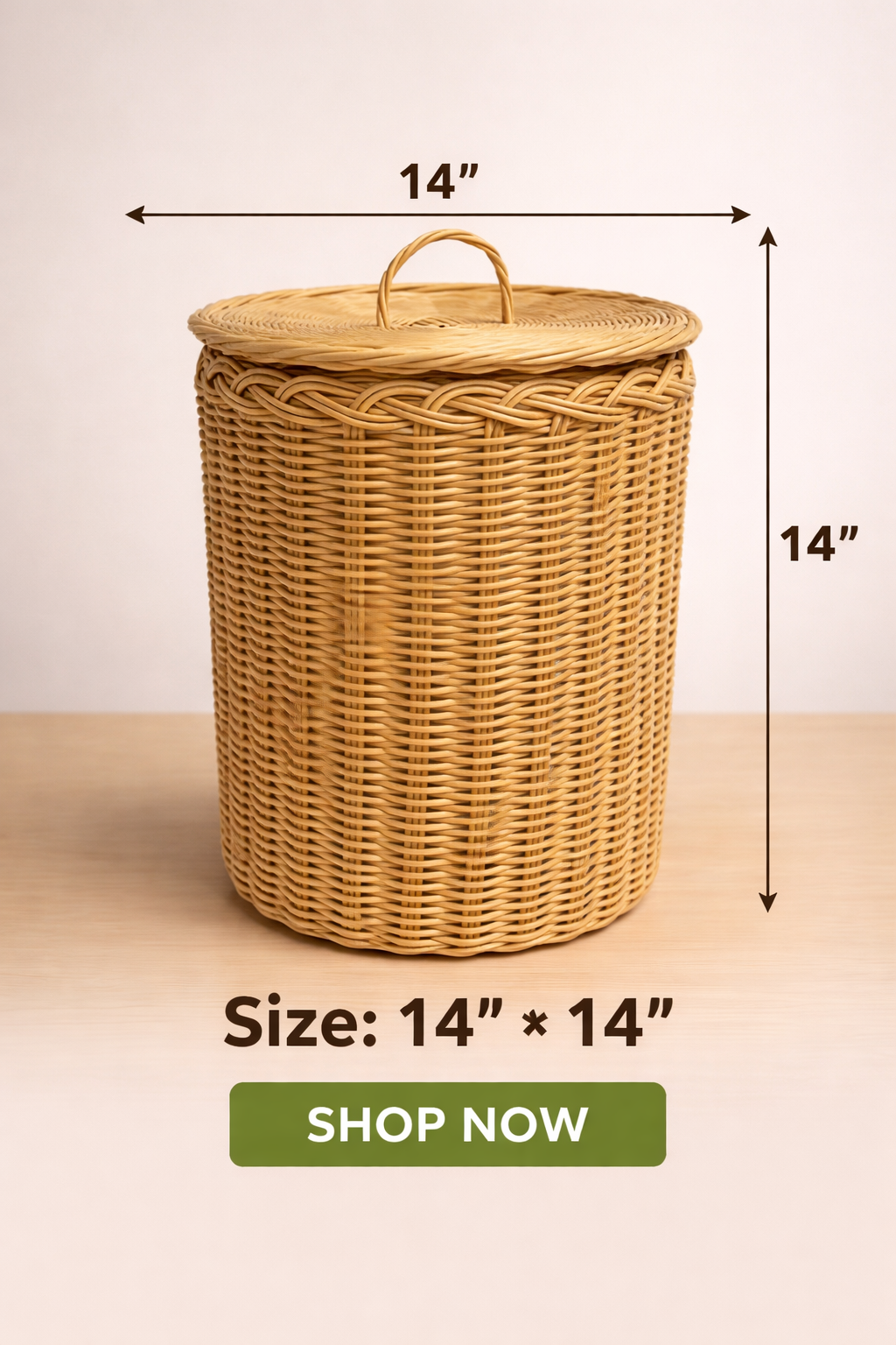 Handwoven Rattan Laundry & toys Basket