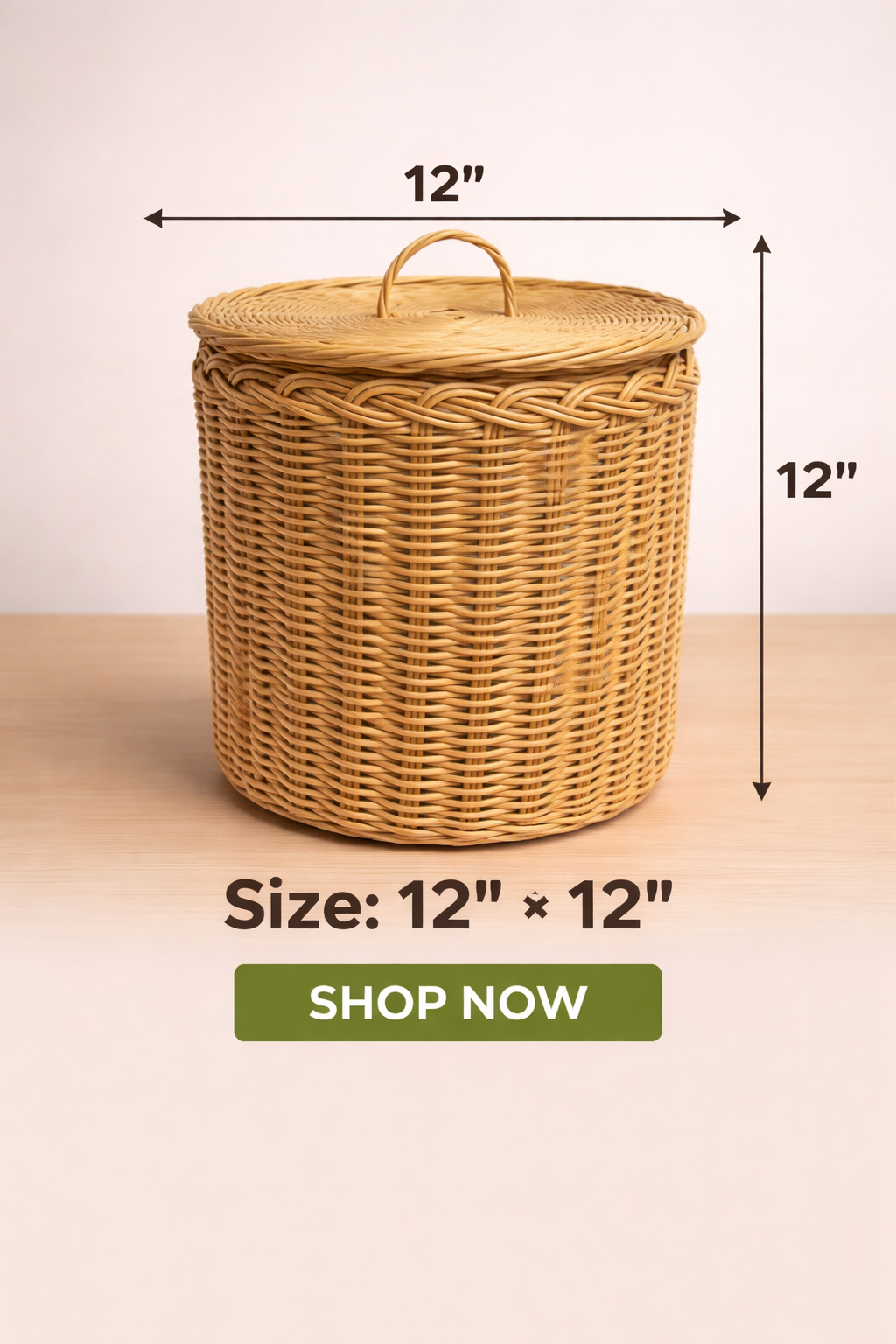 Handwoven Rattan Laundry & toys Basket