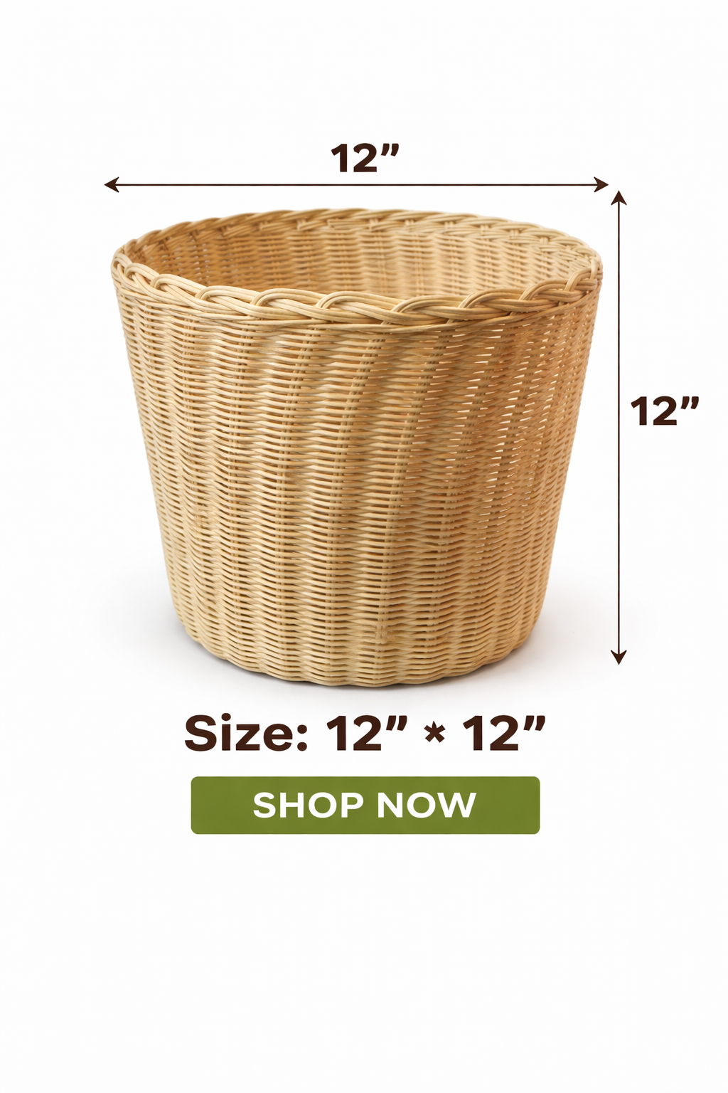 Handwoven Rattan Planter / Laundry Basket