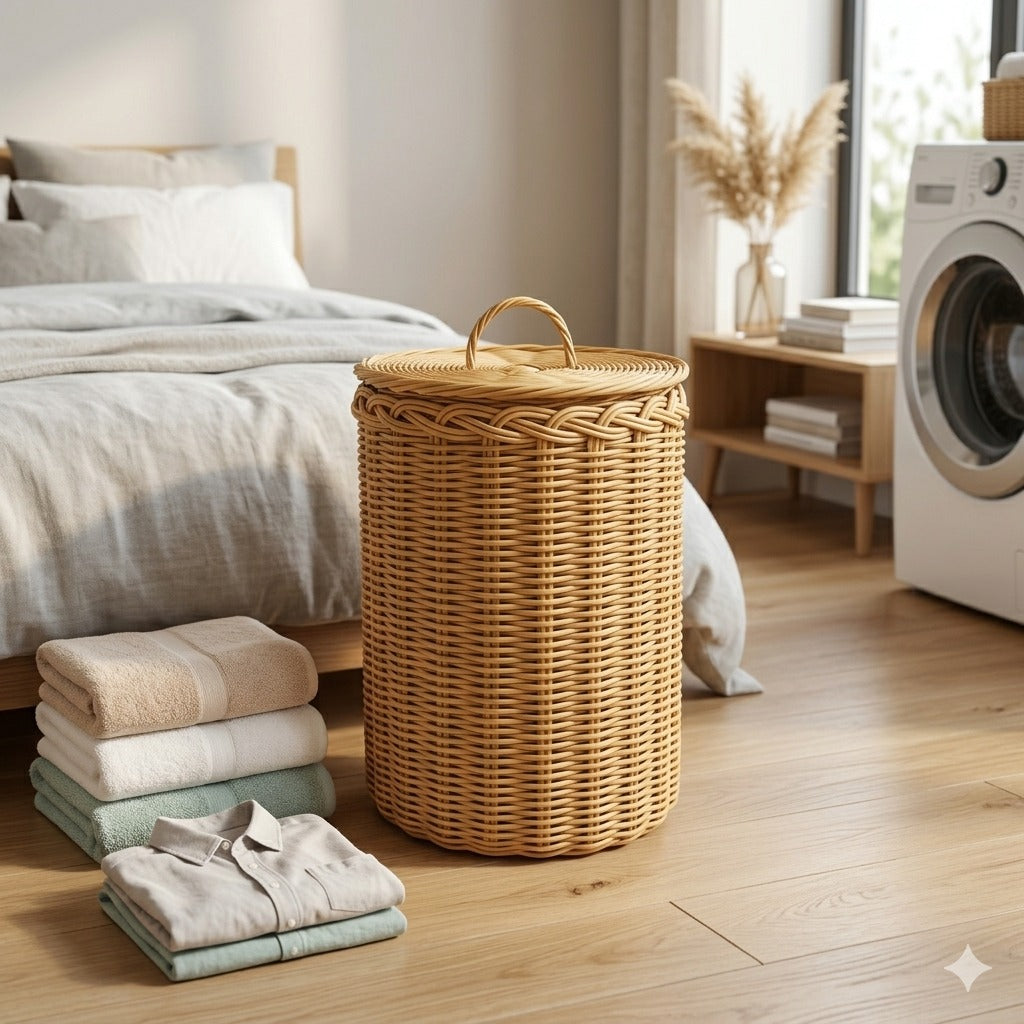 Handwoven Rattan Laundry & toys Basket
