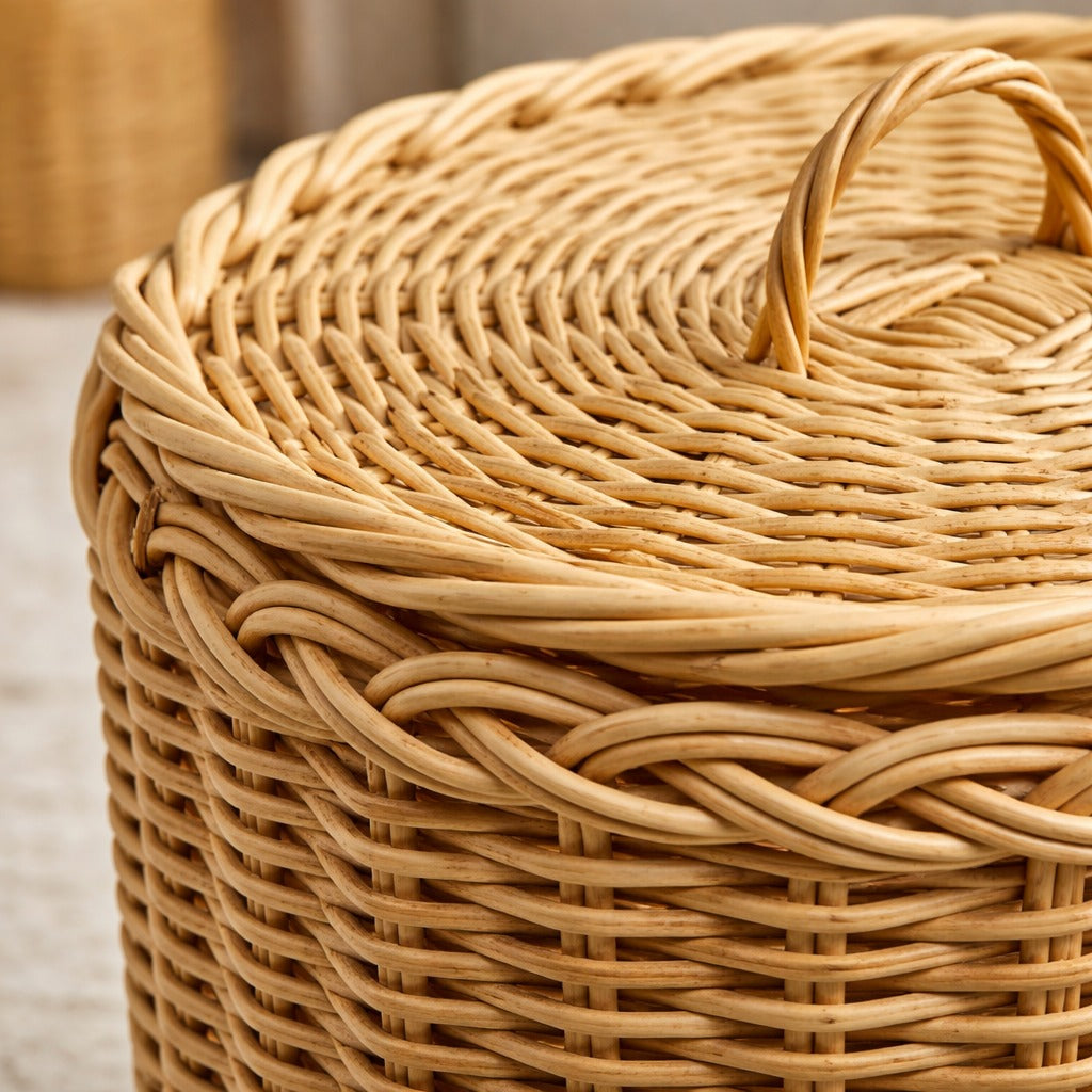 Handwoven Rattan Laundry & toys Basket