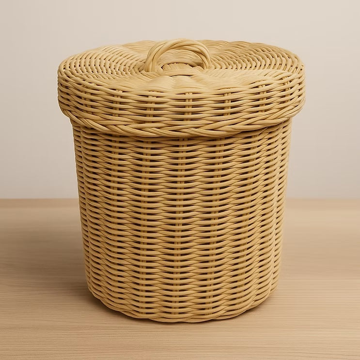 Handwoven Cane Rattan Laundry Basket
