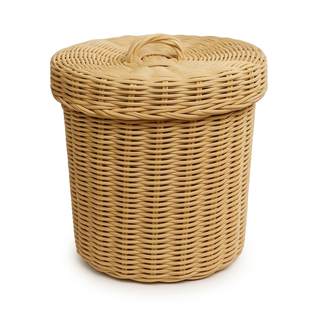 Handwoven Cane Rattan Laundry Basket