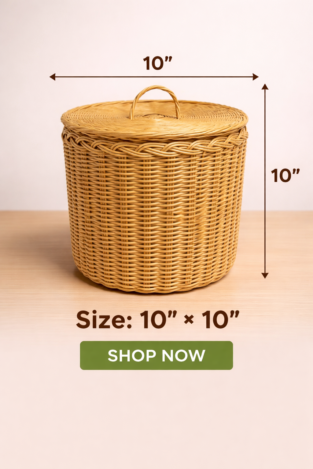 Handwoven Rattan Laundry & toys Basket