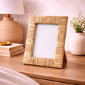 Premium Handwoven Rattan Photo Frame