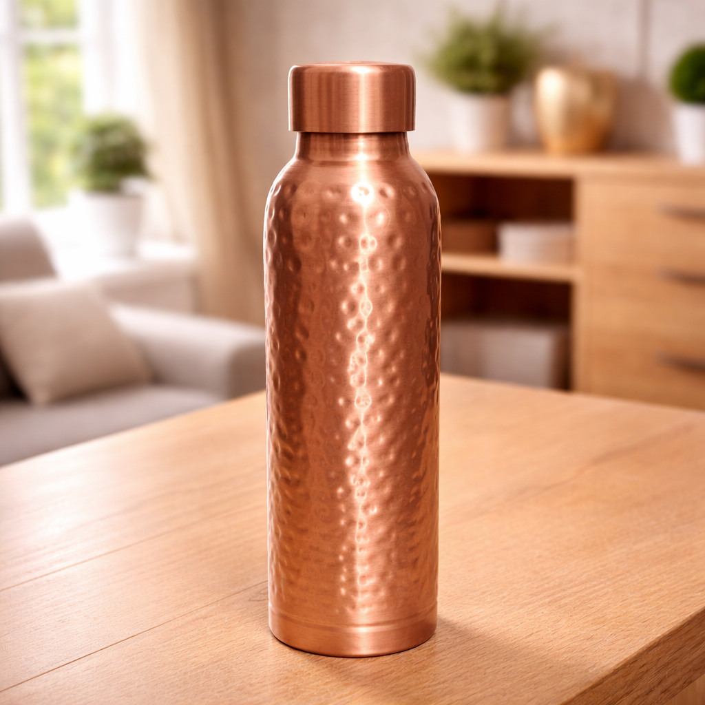 Handmade Copper Water Bottle with Traditional Finish