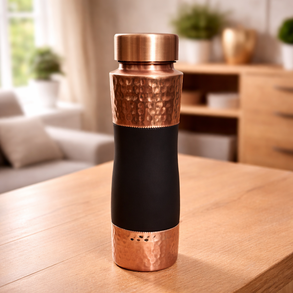 Charkha Pure Copper Designer Water Bottle