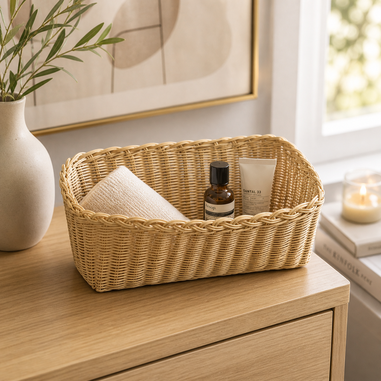 Handmade Cane  Rectangular Gift Basket
