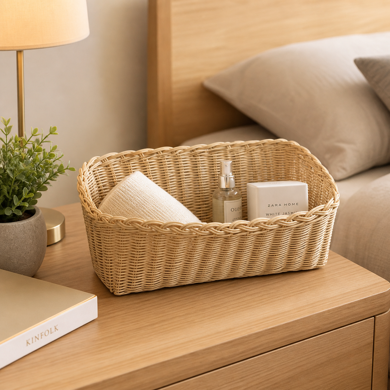 Handmade Cane  Rectangular Gift Basket