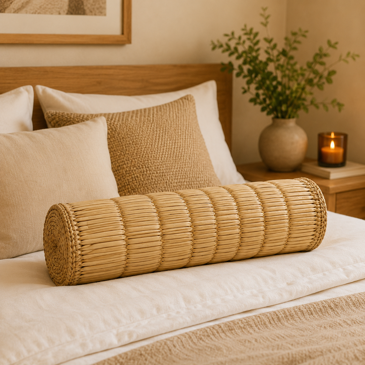 Round Natural Decorative Cushion