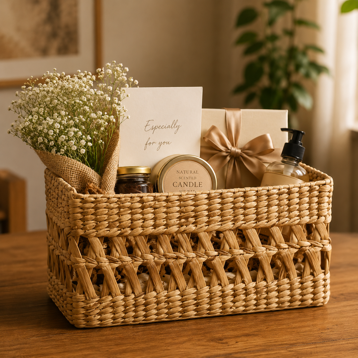 Rectangular Natural Gift & Storage Basket