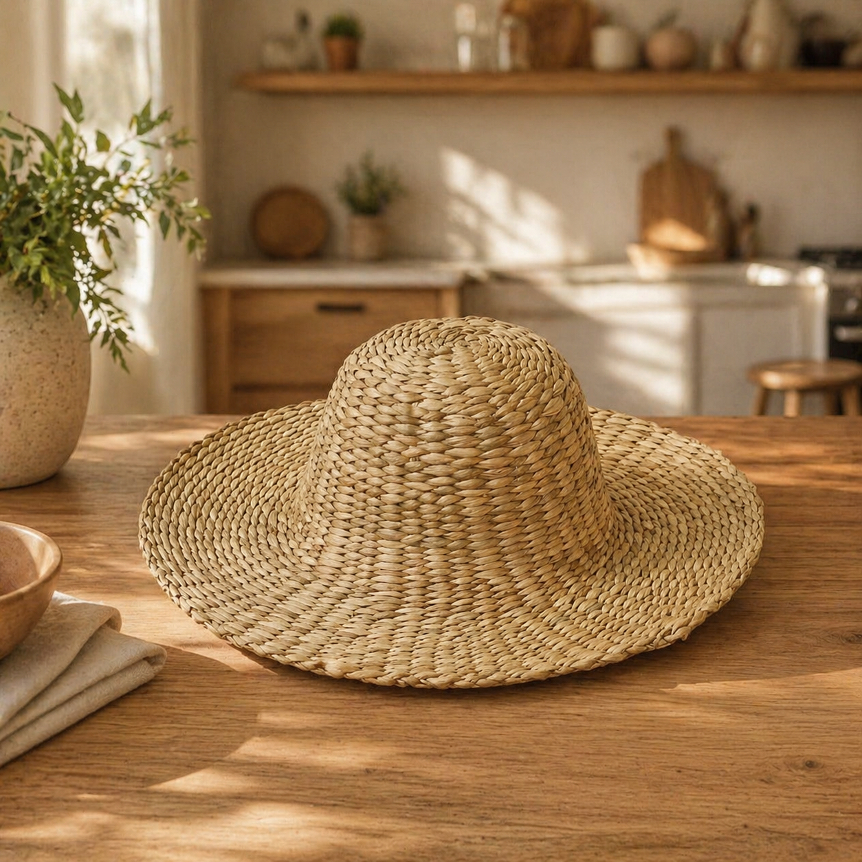Natural Round Picnic & Party Cap