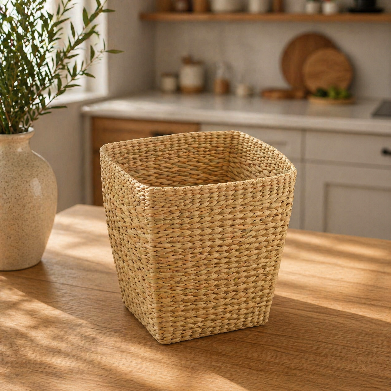 Oval Natural Waste Basket for Home & Office