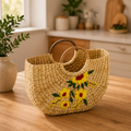 Natural Oval Picnic & Carry Bag