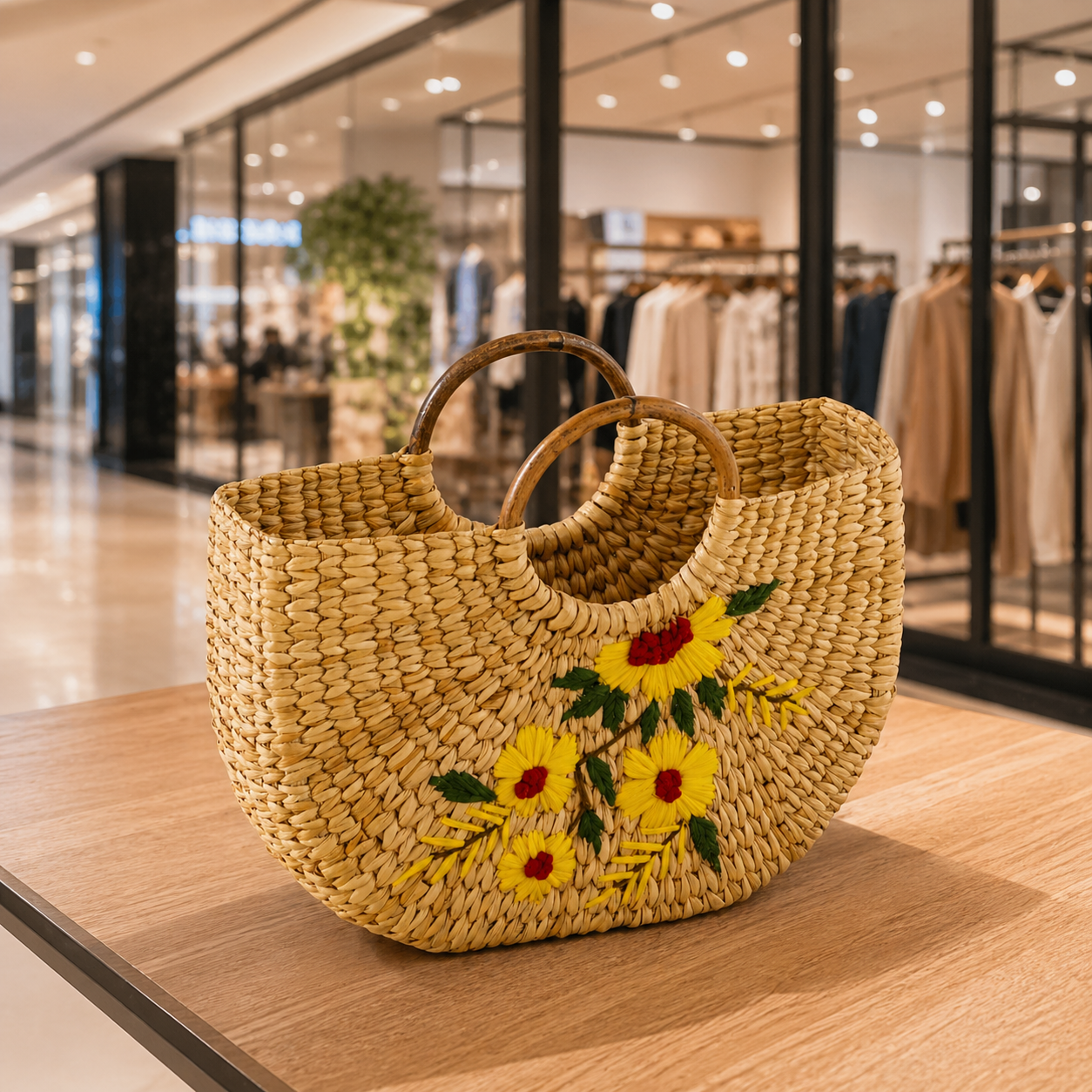 Natural Oval Picnic & Carry Bag