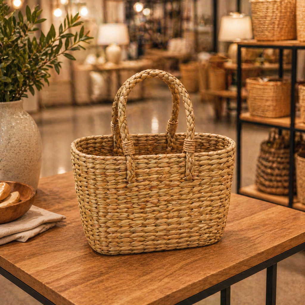 Oval Natural Office Carry Basket