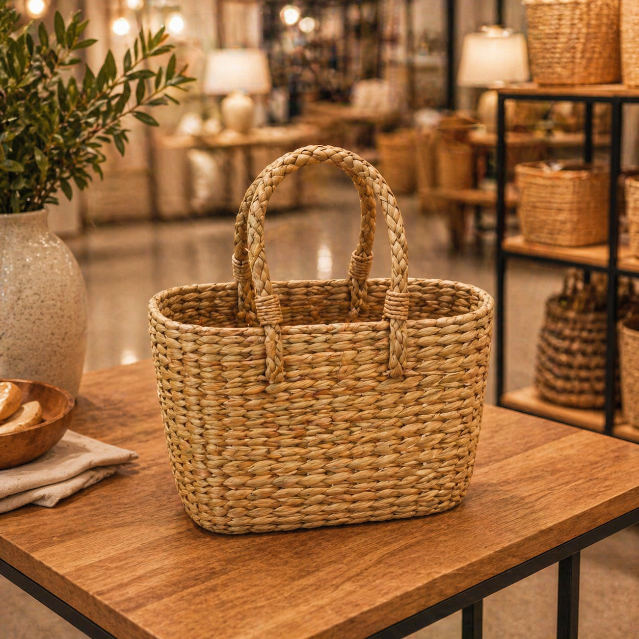 Oval Natural Office Carry Basket