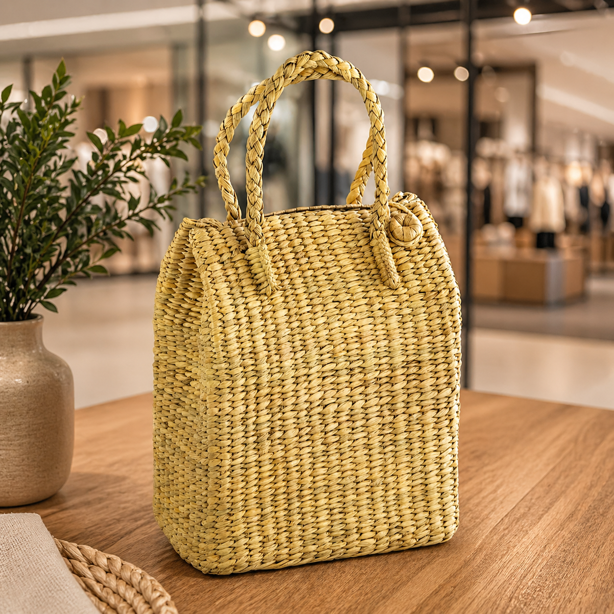 Oval Natural Carry Basket for Shopping