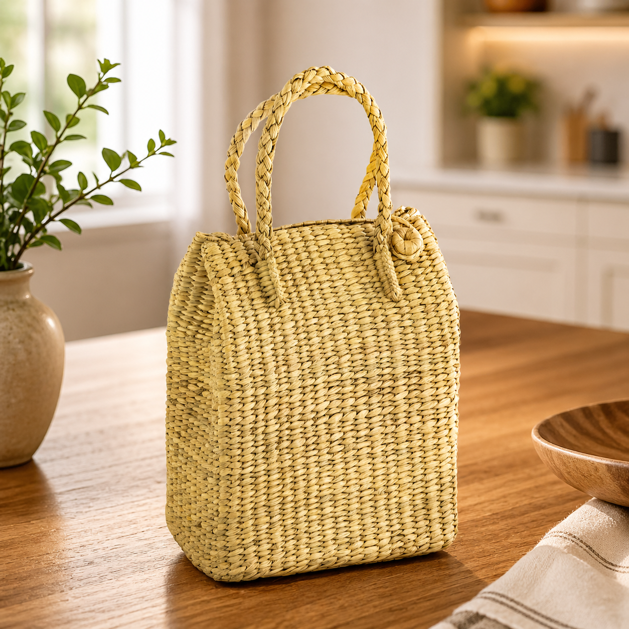Oval Natural Carry Basket for Shopping