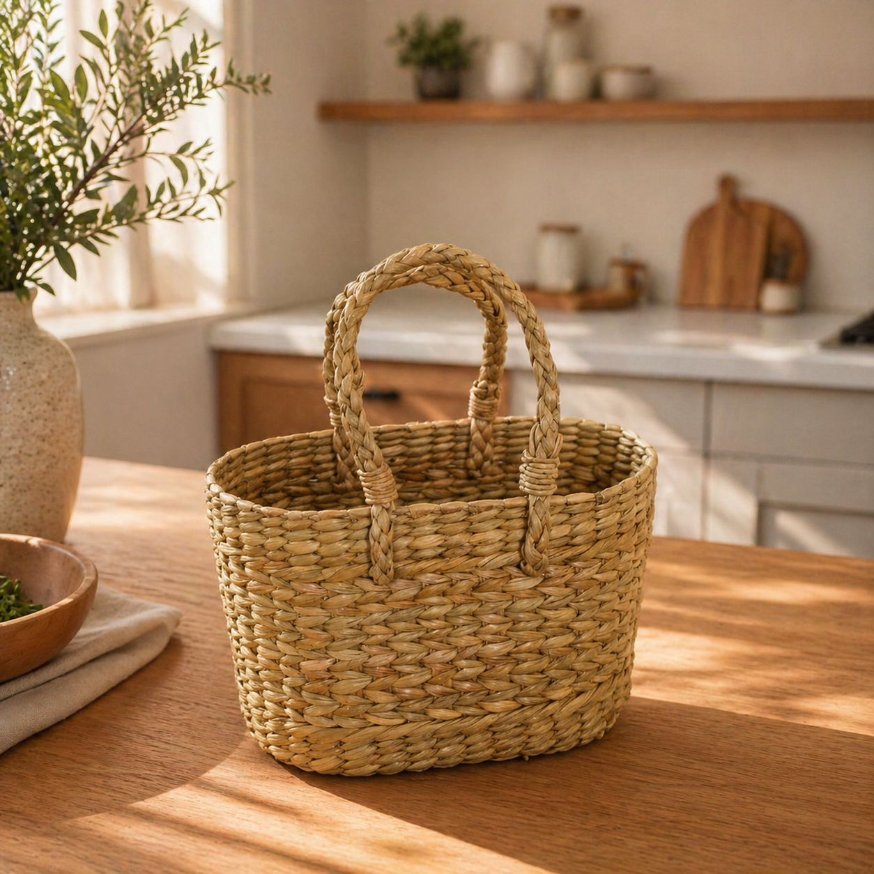Oval Natural Office Carry Basket