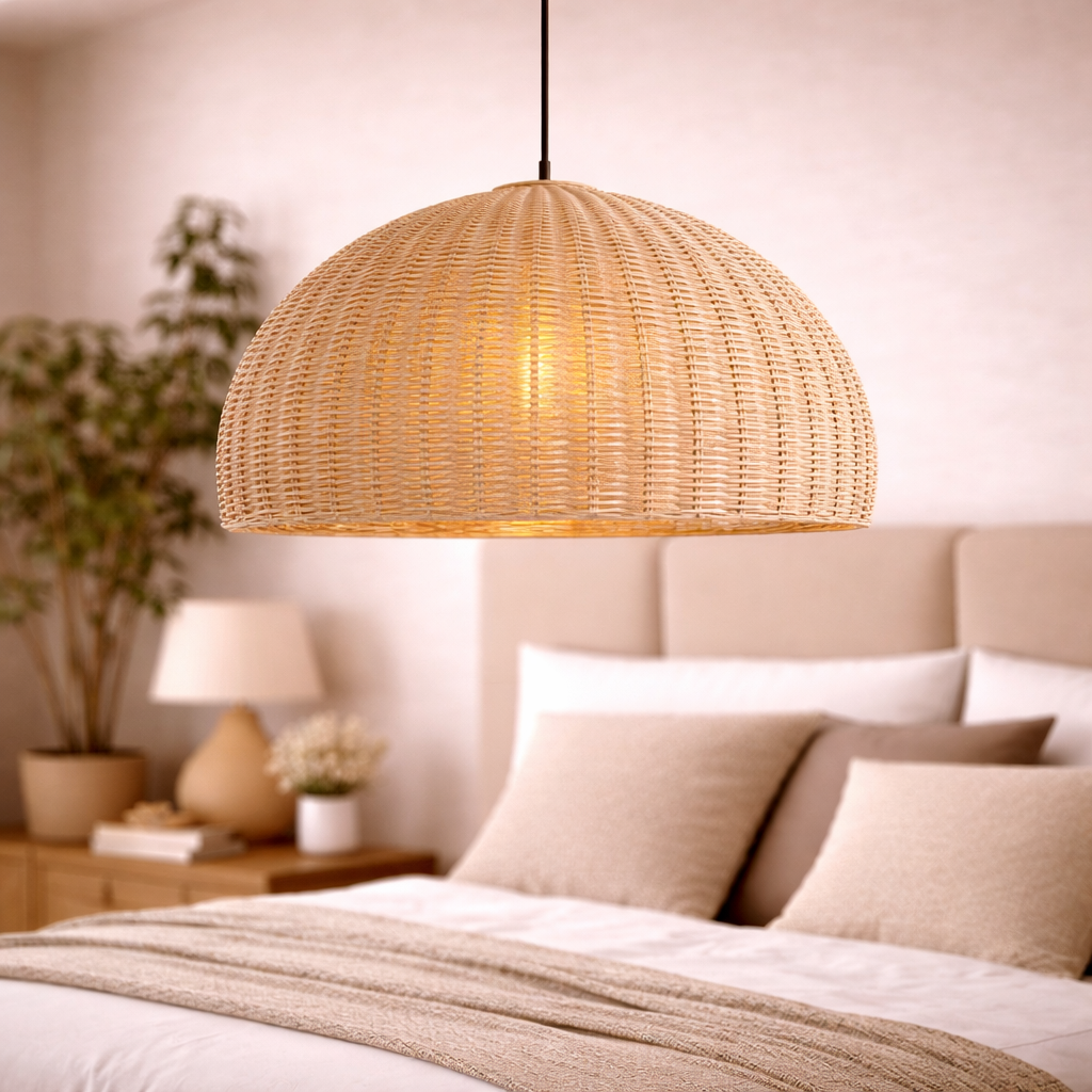 Handmade Cane Ceiling Light for Warm Home Décor