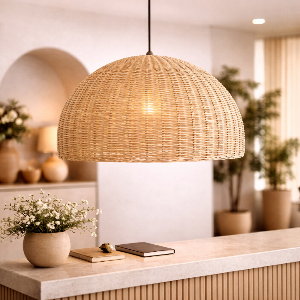 Handmade Cane Ceiling Light for Warm Home Décor