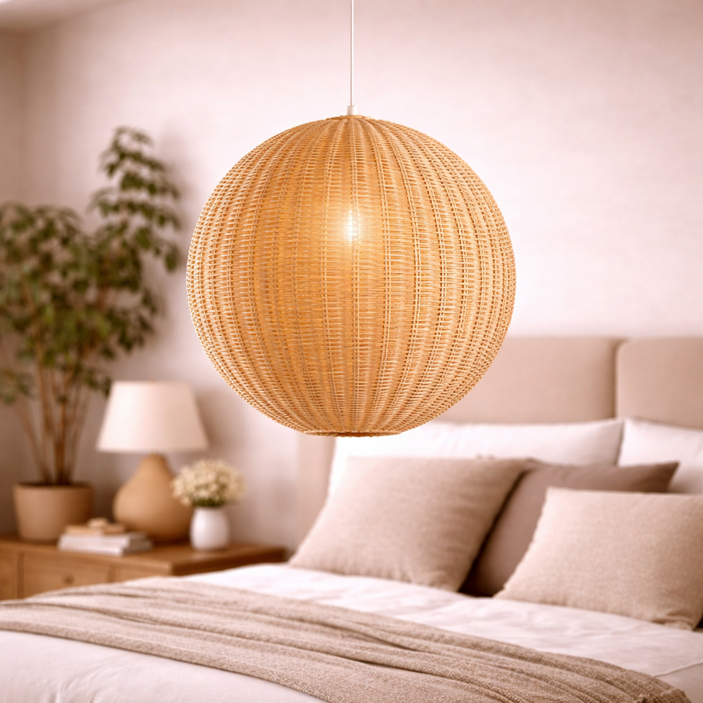 Handcrafted Cane Ceiling Pendant Light