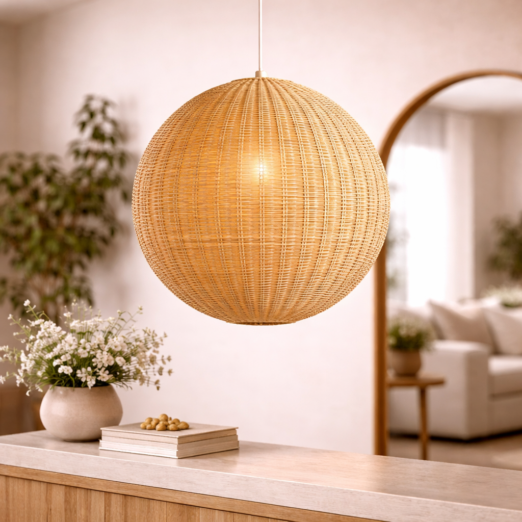 Handcrafted Cane Ceiling Pendant Light