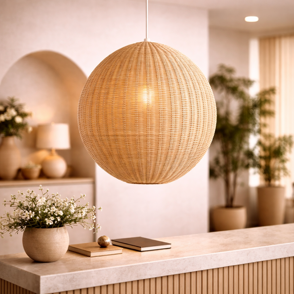 Handcrafted Cane Ceiling Pendant Light