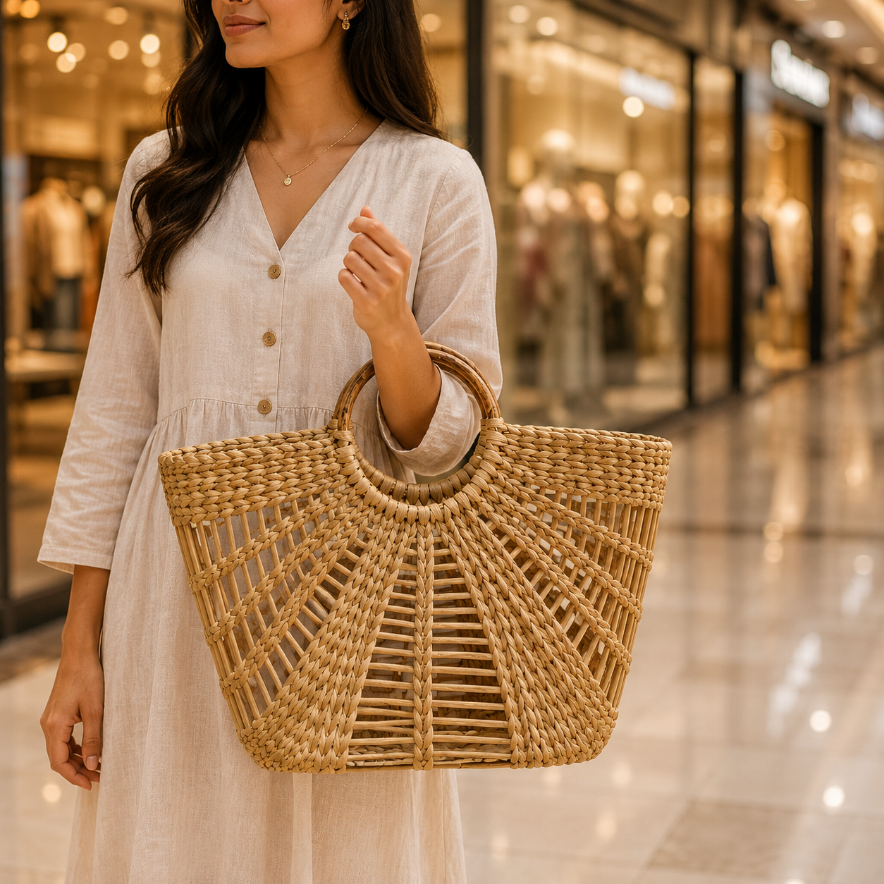 Oval Natural Shopping & Storage Basket