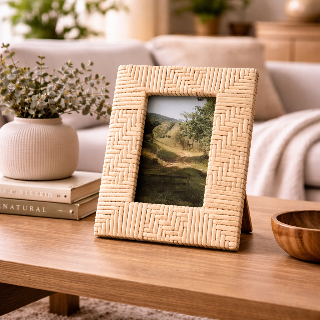 rattan photo frame
